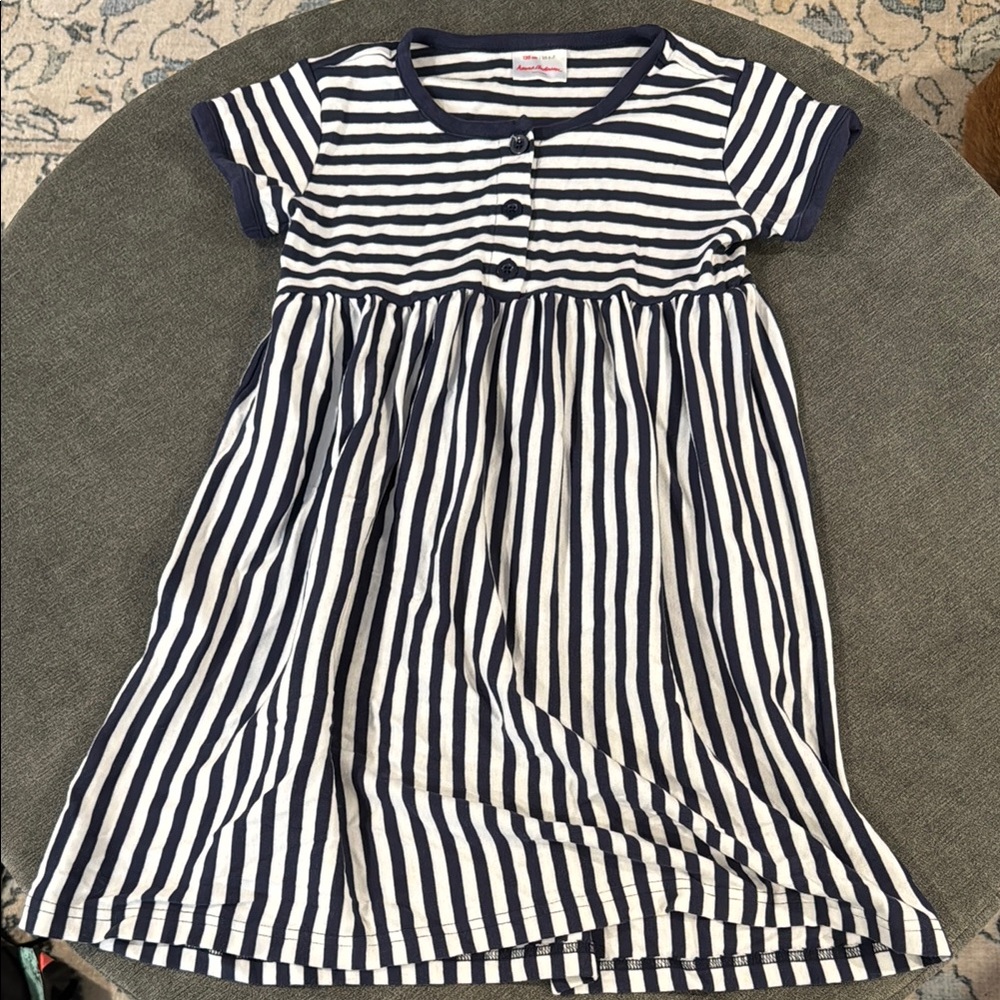 Hanna Andersson Striped Navy and White Dress